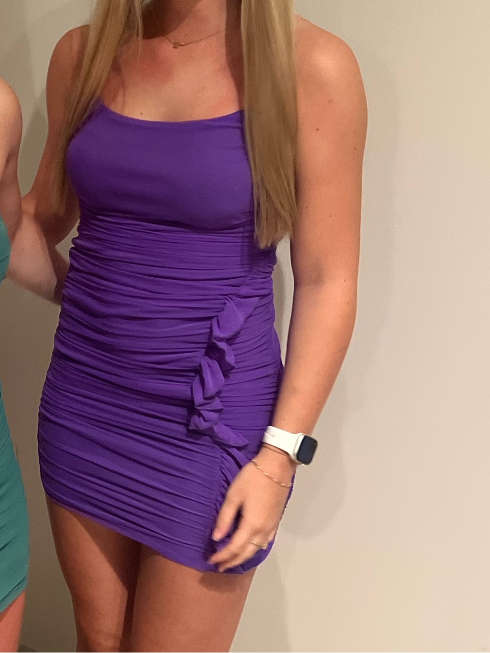 Purple Ruched Bodycon Dress